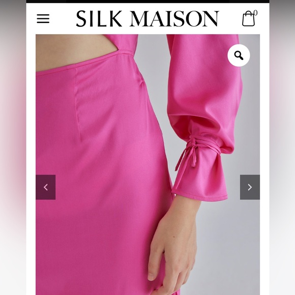 Silk Maison asymmetrical fuchsia dress - Picture 5 of 8